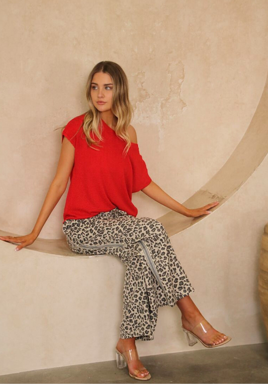 Kayla Knit Top - Red