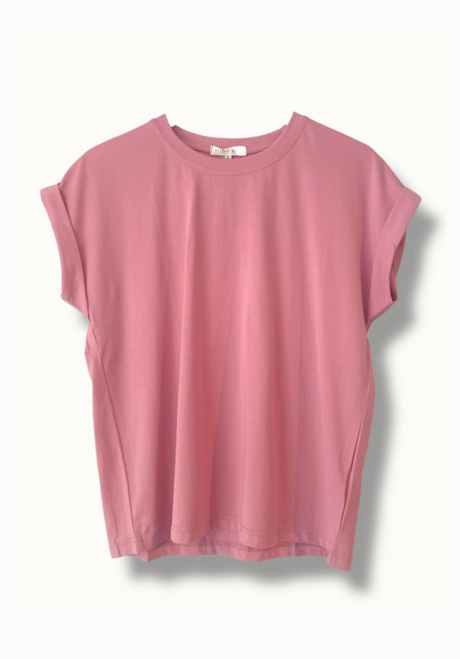 Pink t-shirt on a white background