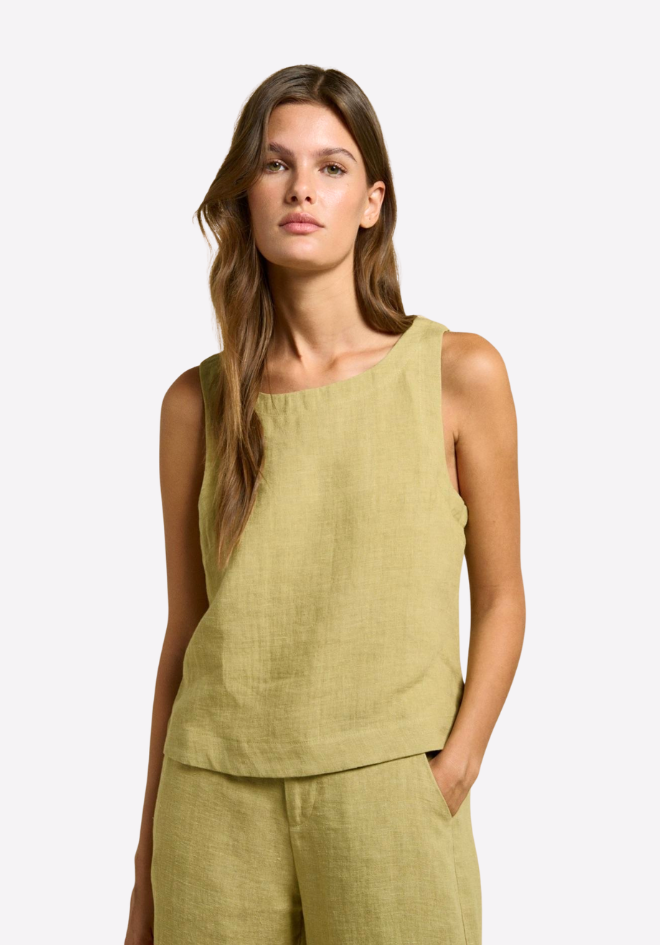 Della Linen Pants - Pistachio