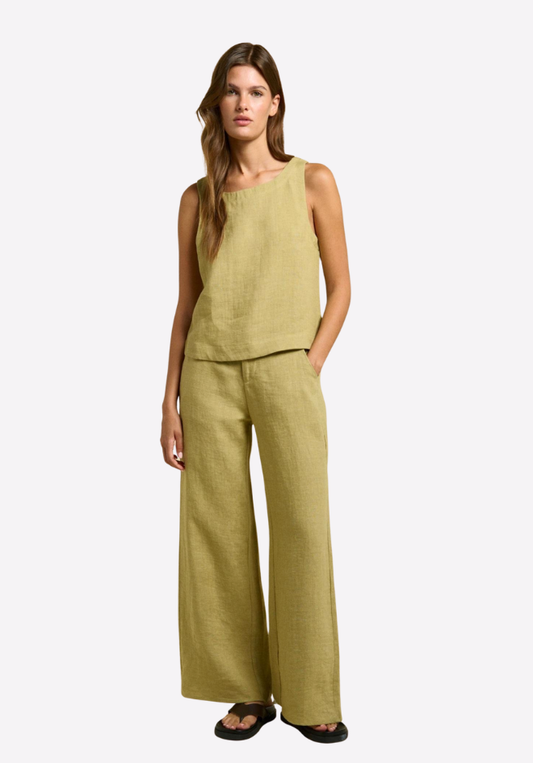 Della Linen Pants - Pistachio