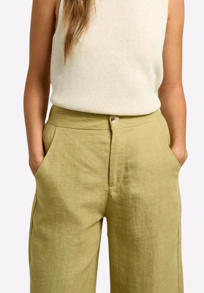Della Linen Pants - Pistachio