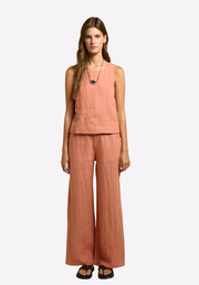 Della Linen Pants - Coral