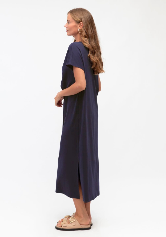 Twist Front Dress - Navy