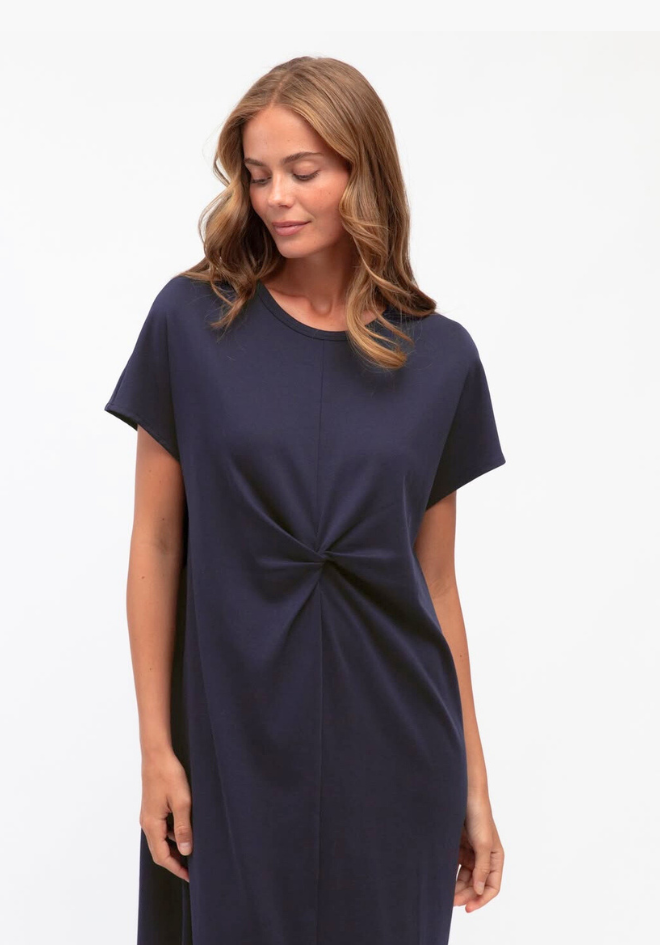Twist Front Dress - Navy
