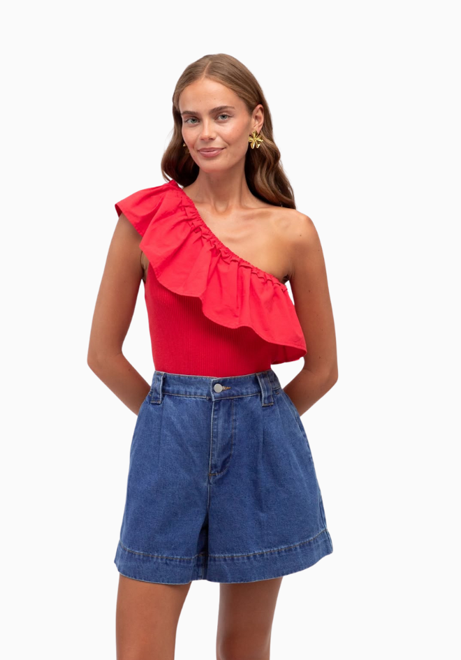 Emily Frill Top - Red