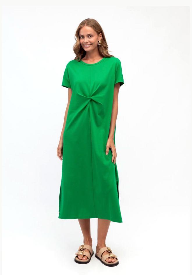 Twist Front Dress - Green