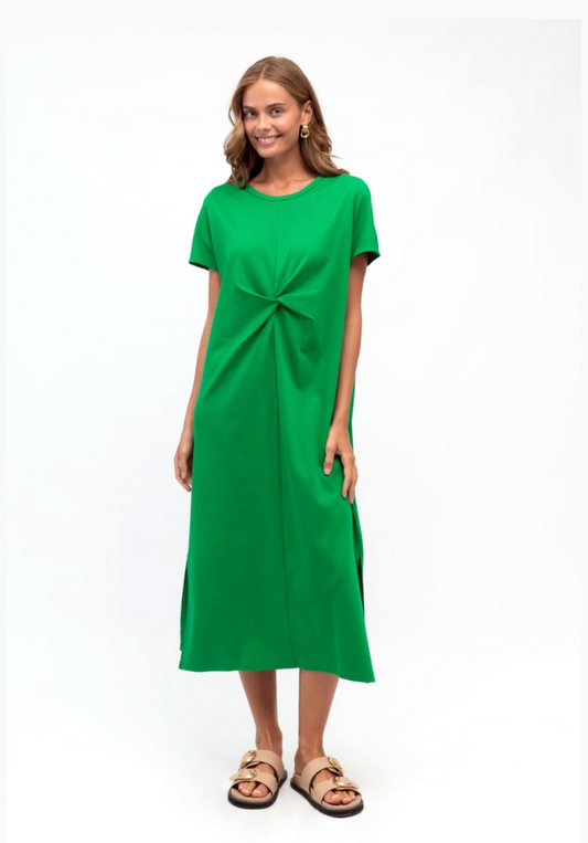 Twist Front Dress - Green