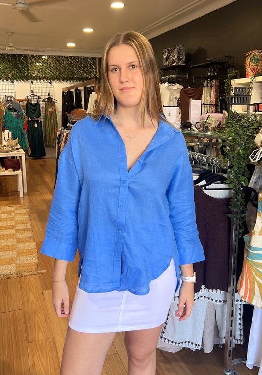 Boyfriend Shirt - Dazzling Blue