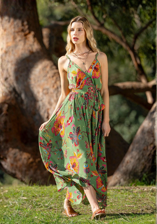 Posey Print V Dress