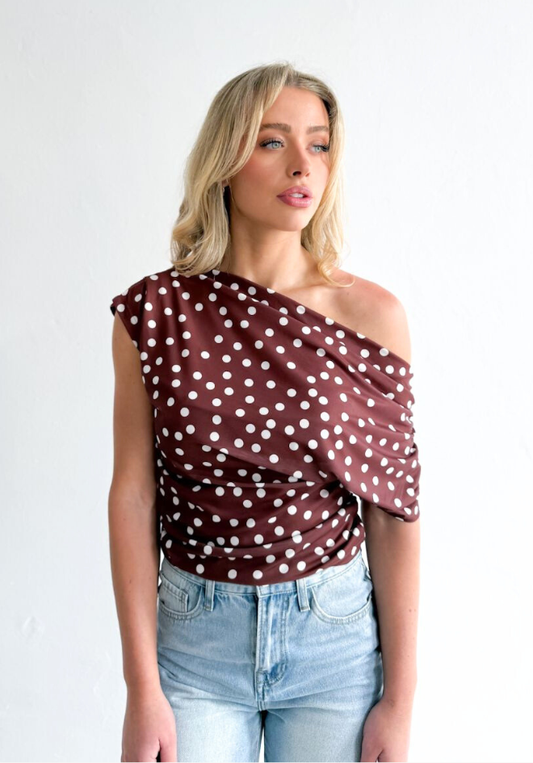 Carter Polka Dot Off The Shoulder Top