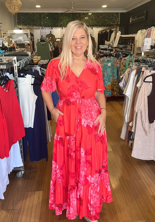 Harmony Maxi Dress - Red