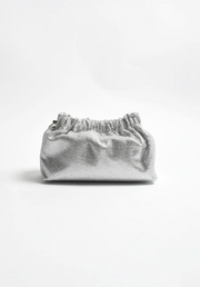 Elena Gathered Diamate Mini Bag - Silver