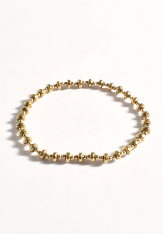Mixed Metal Beaded Bracelet - Gold