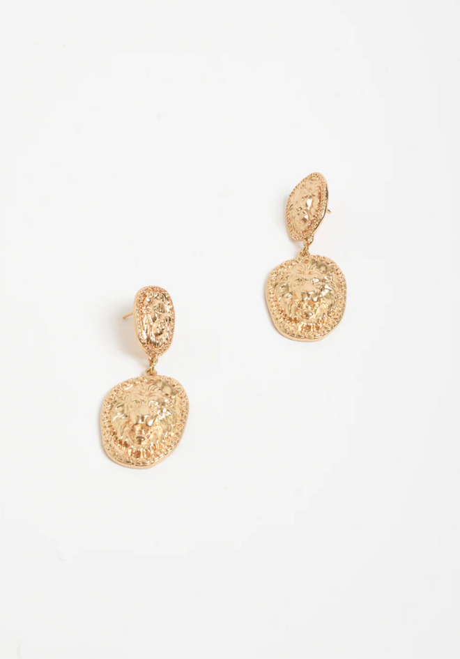 Regal Emblem Patterned Earrings