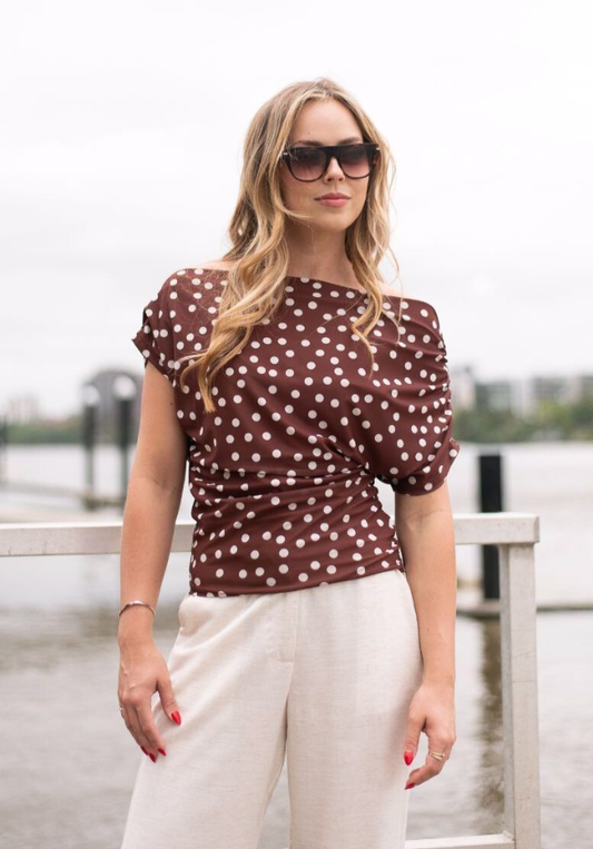 Carter Polka Dot Off The Shoulder Top