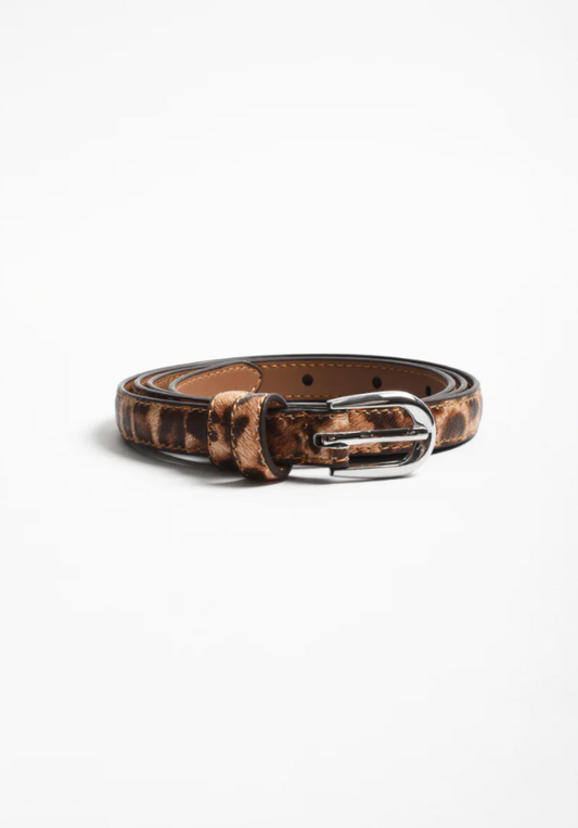 Thin Leopard Print Belt