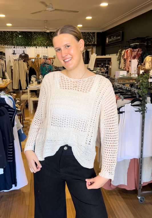 Crochet Sweater - Natural