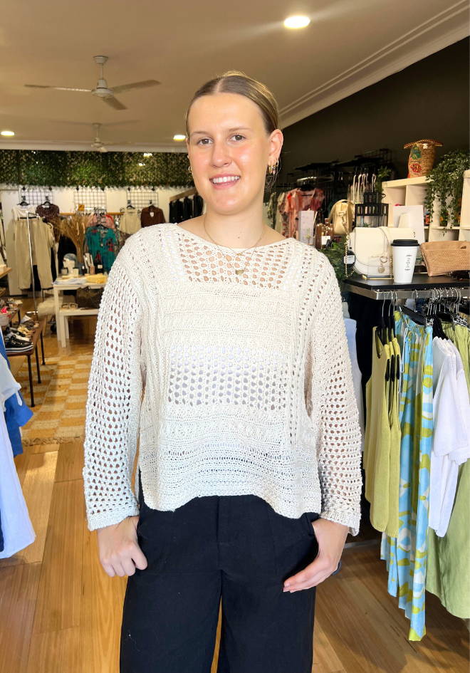 Crochet Sweater - Natural