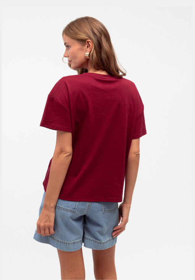 Easy Tuck Tee - Wine