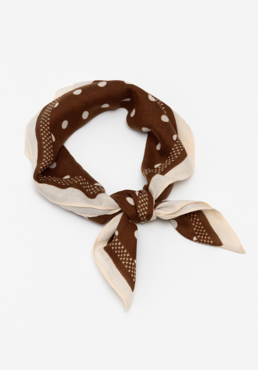 Label of Love Scarf - Brown & Cream Spot