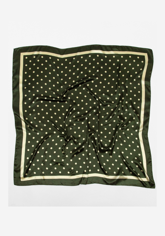 Label of Love Scarf - Green Spotty
