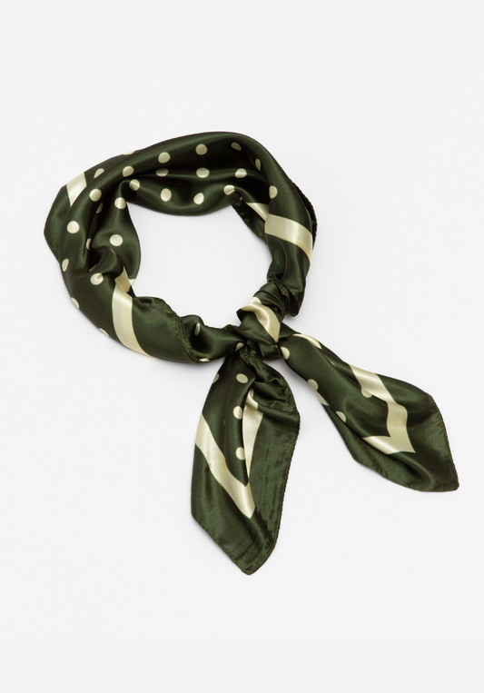Label of Love Scarf - Green Spotty