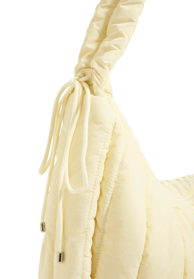 Quincy Quilted Nylon Tote - Cream