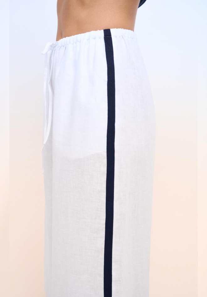 Monaco Pants - White/Navy