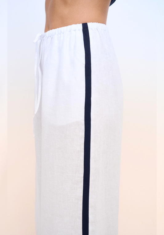 Monaco Pants - White/Navy