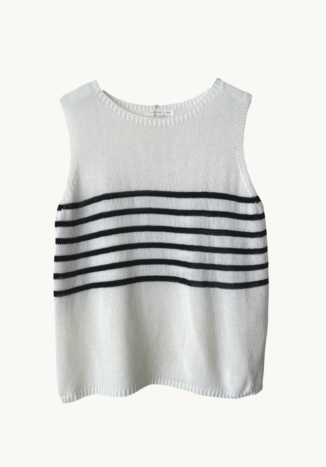 Monaco Stripe Tank - White/Black