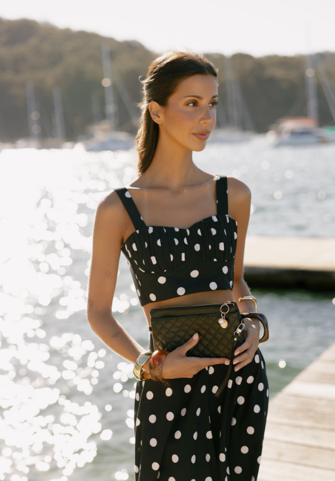 Odessa Quilted Crossbody Bag - Black