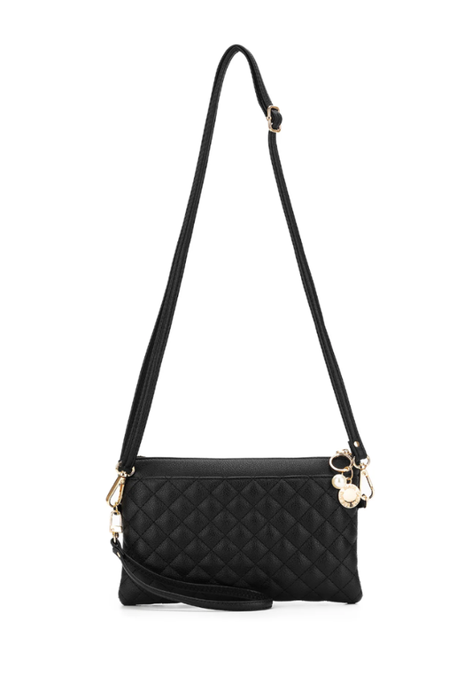 Odessa Quilted Crossbody Bag - Black