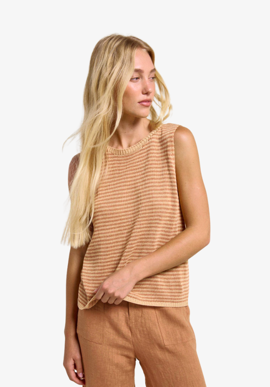 Stripe Spring Tank - Mustard/Rust