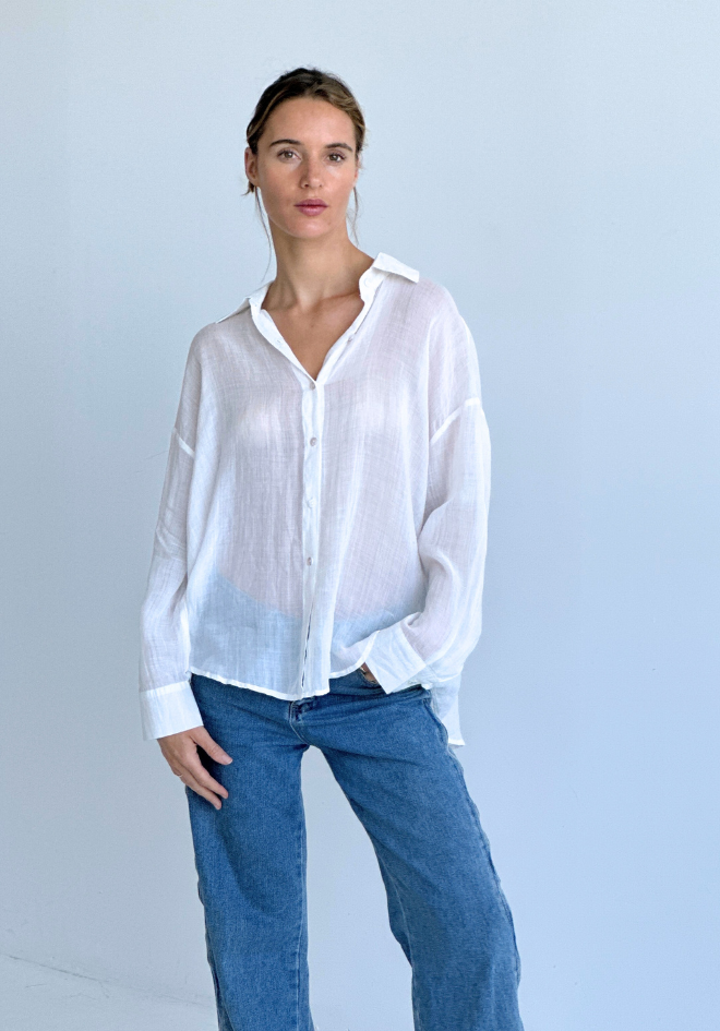 Annie Linen Shirt -White