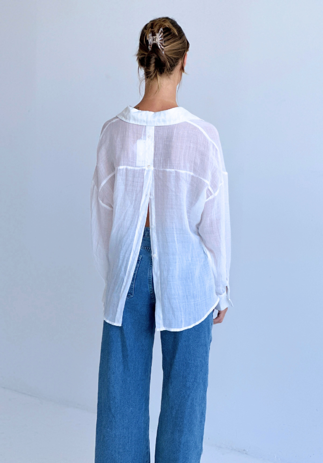Annie Linen Shirt -White