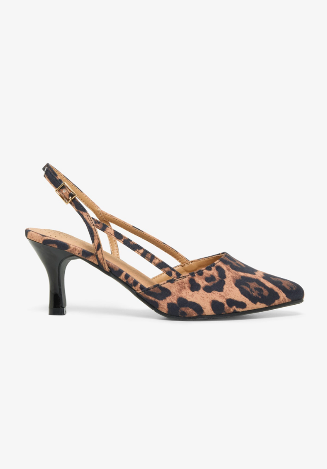 Daisy Leopard Sling Back
