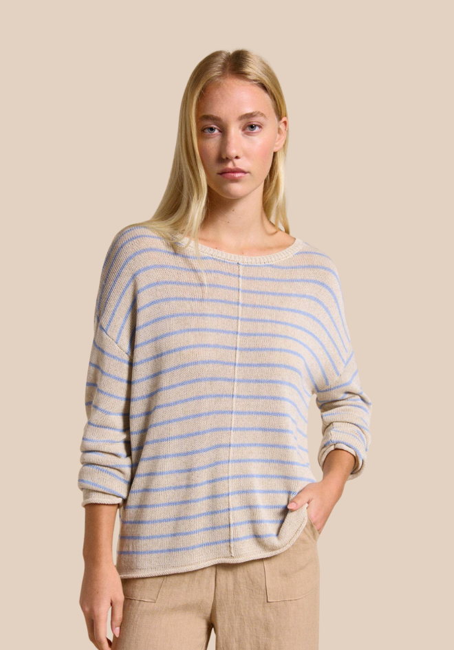 Indi Knit - Natural/Blue