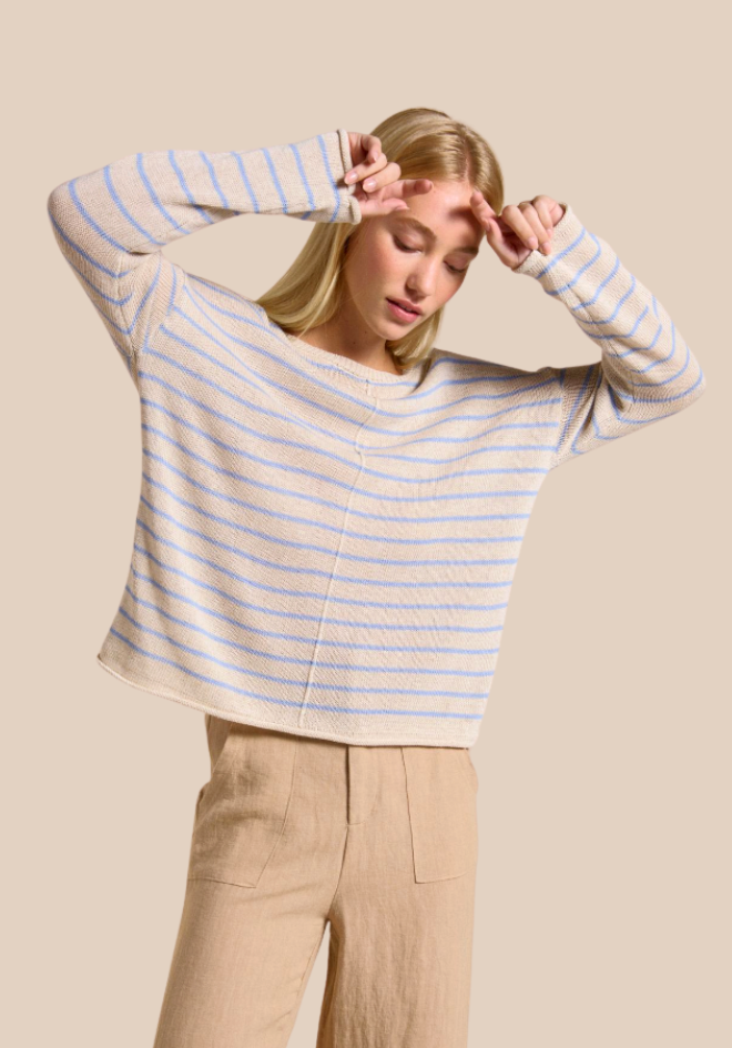 Indi Knit - Natural/Blue