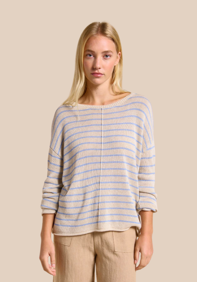 Indi Knit - Natural/Blue