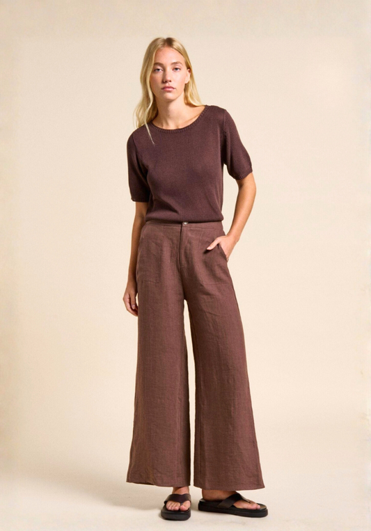 Jude Linen Pants - Chocolate