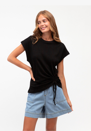 Mandy Drawstring Tee - Black