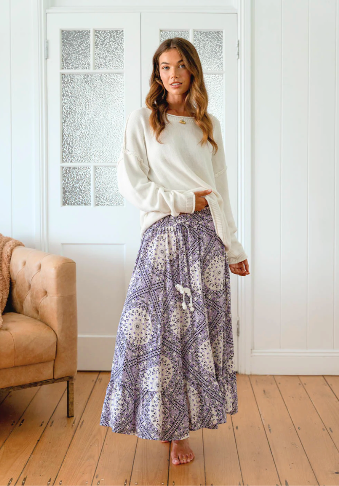 Lilac Lullaby Print Vela Skirt