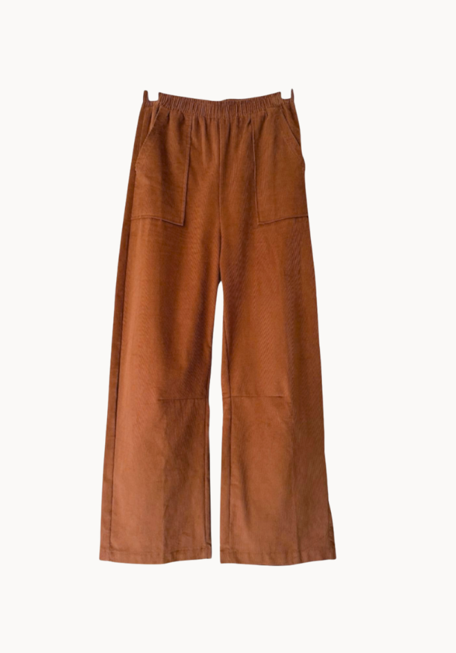 Barrell Leg Cord Pants - Rust