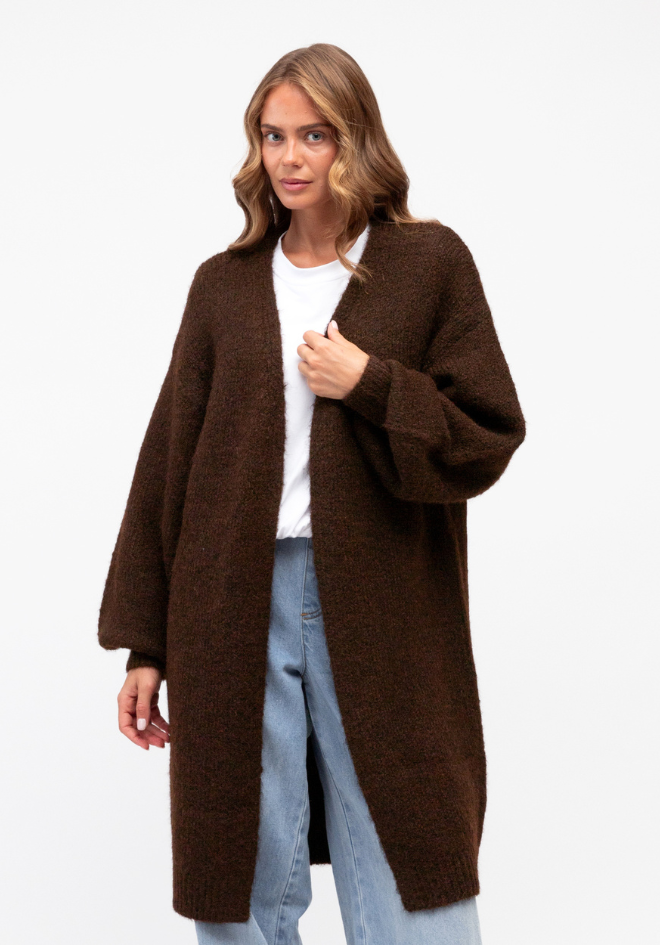 Casey Longline Cardigan - Chocolate