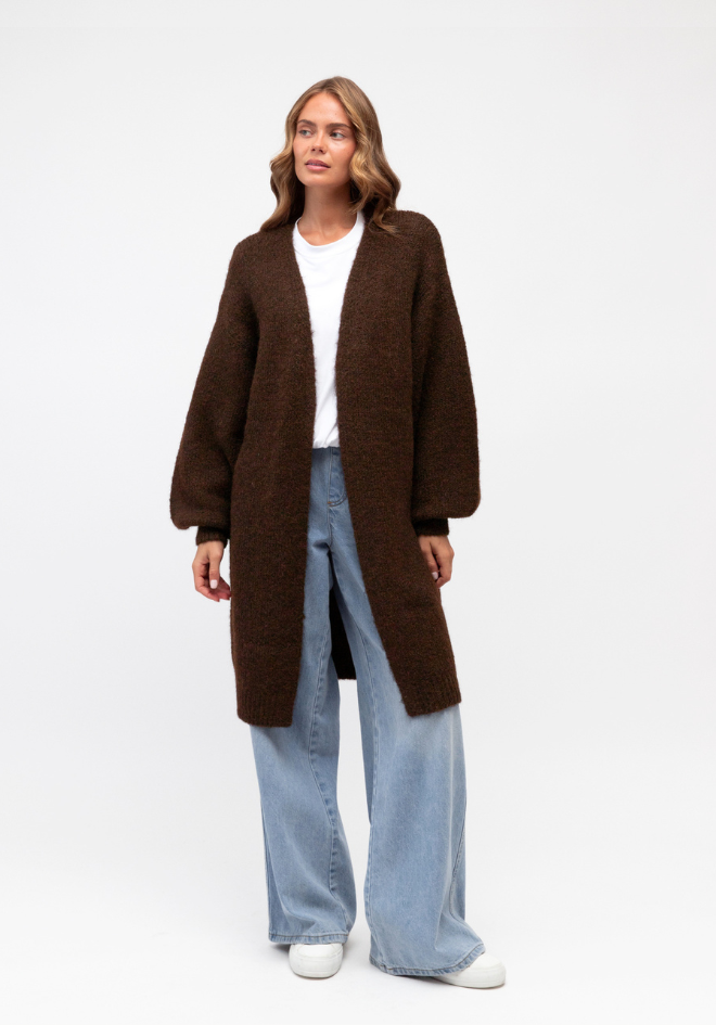 Casey Longline Cardigan - Chocolate