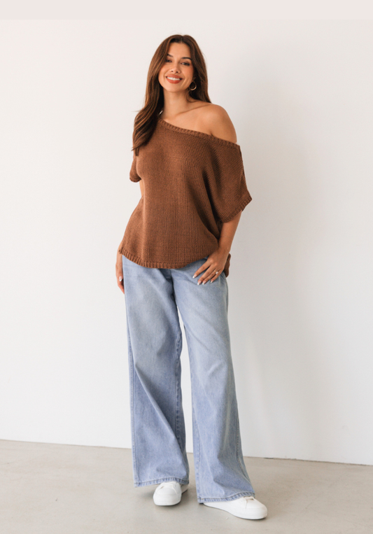 Carmel Off The Shoulder Knit Top