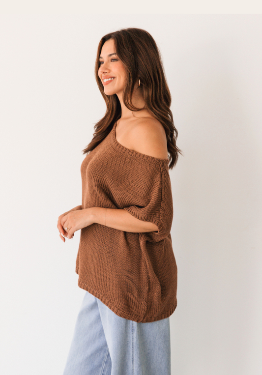 Carmel Off The Shoulder Knit Top