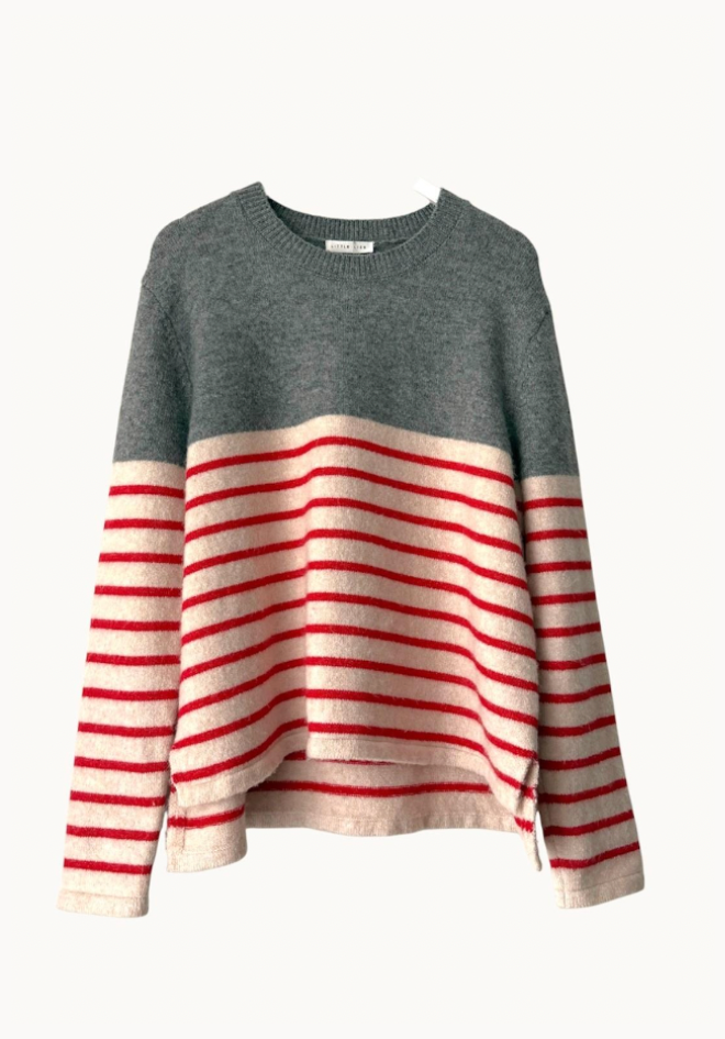 Lexie Stripe Jumper - Grey/Red