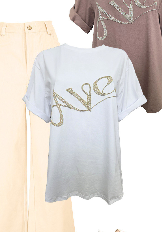 Ave Pearl Tee - White