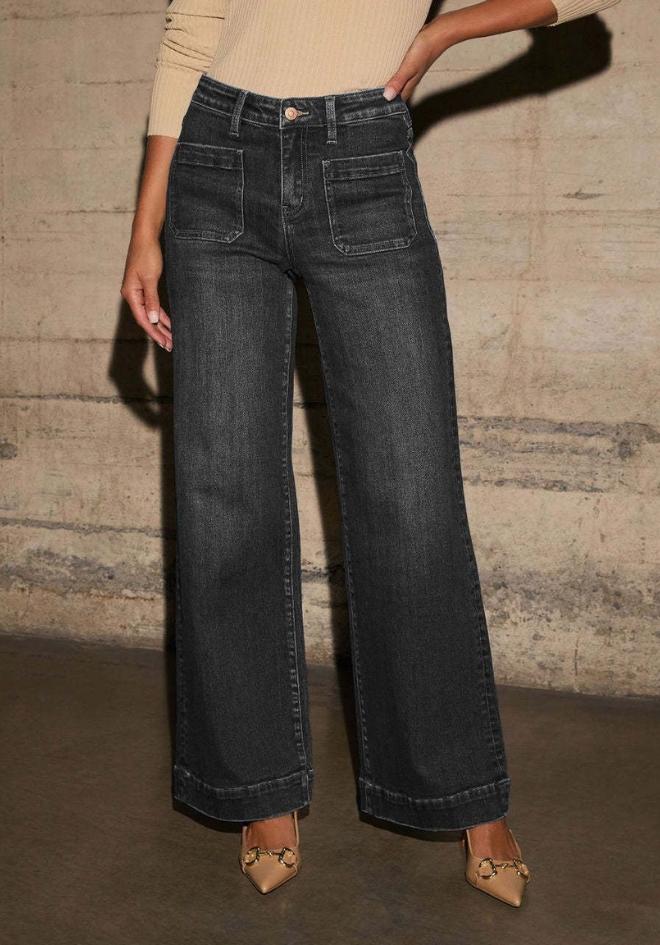 Petra Straight Leg Jean - Charcoal